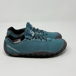 Merrell Move Glove Barefoot Shoes Womens 8 Teal Blue Knit Mesh Trail Running
